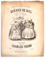 Charles Thern: Scénes de ball (bál jelenetek). Pest, 1864, Rózsavölgyi. Kotta. 23p. Kiadói papírkötés. Kissé foltos, apró szakadásokkal.