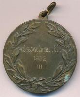 1932. Gy.T.E. 1932 III. Br tenisz díjérem Huguenin gyártói jelzéssel (40mm) T:2- korrózió