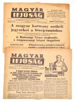 1956 Magyar Ifjúság. Ifjúmunkások Forradalmi Tanácsának lapja, I. évf. 2., 3. szám, 1956. nov. 2.,3. Bp., Budapesti Lapnyomda, 2+4 p.