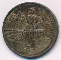 1927. III. T.V.E. 1927 aug ezüstözött Br tenisz emlékérem (36mm) T:2 erősen kopott ezüstözés