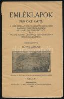 Emléklapok 1928. okt. 6.-ról. A hősi halált halt sárospataki diákok második emléktáblájának leleplezési ünnepélyéről és a pataki diákok országos szövetségének megalakulásáról. Összeállította: Novák Sándor. Sárospatak, 1928, Pataki Diákok Országos Szövetsége. Kiadói papírkötésben, kissé laza fűzéssel, felvágatlan.