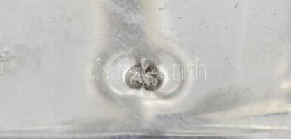 Ezüst(Ag) olaj- és ecettartó üveg betéttel, dugóval, dugón kis csorbával, jelzett, 14×8×17 cm, nettó...