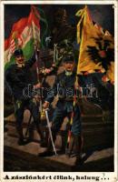 1917 A zászlónkért élünk, halung... / WWI K.u.K. military art postcard, Viribus Unitis. L&P 2065. s: V. Cutta (apró lyukak / tiny pinholes)