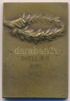 1931. Shell SC 1931 II. díj Br tenisz díjplakett Huguenin gyártói jelzéssel (36x53mm) T:2