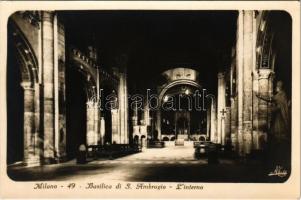 Milano, Milan; Basilica di S. Ambrogio, L'interno / church, interior. Ed. A. Traldi 49.