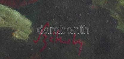 Székely jelzéssel: Jelenet. Olaj, karton, sérült fa keretben. 35x45 cm