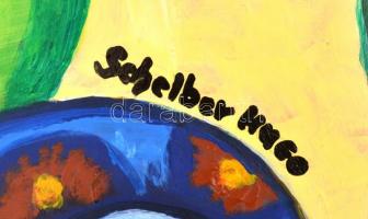 Scheiber jelzéssel: Táncosnő. Olaj, papír, 43,5x32 cm