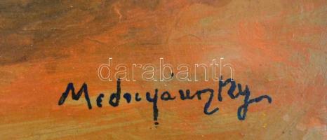 Mednyánszky jelzéssel: Lovas katona. Olaj, karton, fa keretben, 49x39 cm