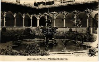Certosa di Pavia, Piccolo Chiostro / small cloister, fountain. Ed. E. Songia