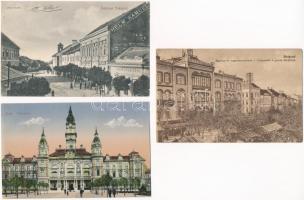 3 db RÉGI képeslap: Tokaj, Győr, Belgrád / 3 pre-1945 postcards: Tokaj, Győr, Belgrade