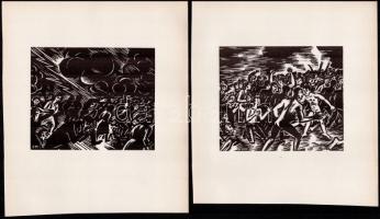 Frans Masereel (1889-1972): 6 db fametszet, papír, jelzett a metszeten, 11x13 cm