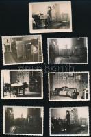 1933 Polgári lakásbelsők, 12 db fotó, 6×9 cm