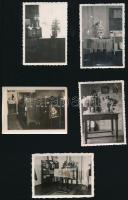 1933 Polgári lakásbelsők, 12 db fotó, 6×9 cm
