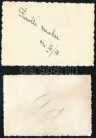 1940 Tűzoltó zenekar és felvonulás, 2 db fotó, 6×9 cm