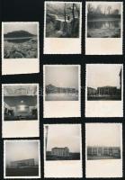 1955 Sztálinváros (Dunaújváros), városképek, 12 db fotó, 6×6 és 6×9 cm