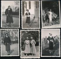 cca 1930-1950 Divatos hölgyek, 10 db fotó, 9×6 cm