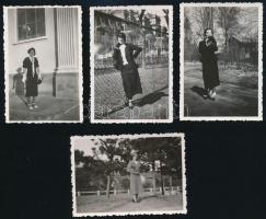 cca 1930-1950 Divatos hölgyek, 10 db fotó, 9×6 cm