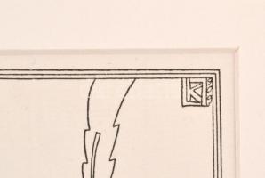 Kozma Lajos (1884-1948): Mágia, cinkográfia, papír, jelzett a cinkográfián, KL 909. 20×17 cm Paszpar...