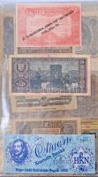 ~110 db-os modern pénzhelyettesítő reklám- és játékpénzek, újságkivágások albumba rendezve T:vegyes