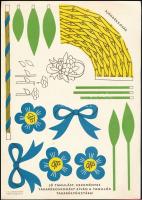 2 db retró OTP hajtogatható persely és kosár papír reklám