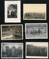 1930-1943 Vegyes katonai fotó tétel, 14 db, 6×9 cm