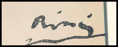 Rippl-Rónai József (1861-1927): Ülő akt. Cinkográfia, papír, jelzett a cinkográfián, paszpartuban, 2...