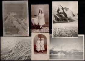 16 db fotólap és fotó: tájak, templomok