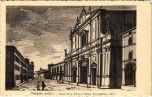 Bologna, Piazza di S. Pietro e Chiesa Metropolitana (1761), Bologna antica / square, church. Ed. G. Mengoli 3-a (EM)