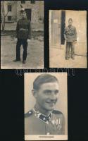 cca 1930-1945 Katonaportrék, 3 db fotó, 9×14 és 7×11 cm