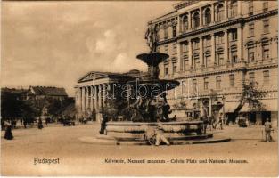 Budapest VIII. Kálvin tér, szökőkút, gyógyszertár