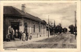 1928 Békésszentandrás, utca, Fogyasztási szövetkezet üzlete. Klösz György és fia kiadása