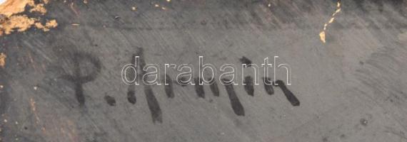 P. Armin jelzéssel, feltehetően német v. osztrák festő, 1900-1920 körül: Fiúk. Olaj, karton, sérült,...