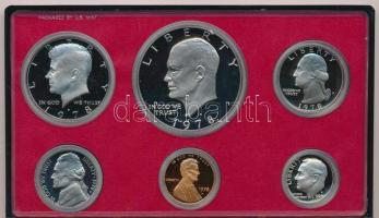 Amerikai Egyesült Államok 1978S 1c-1$ (6xklf) forgalmi sor dísztokban T:PP USA 1978S 1 Cent - 1 Dollar (6xdiff) coin set in case C:PP