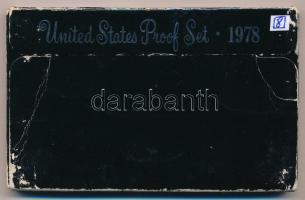 Amerikai Egyesült Államok 1978S 1c-1$ (6xklf) forgalmi sor dísztokban T:PP USA 1978S 1 Cent - 1 Doll...