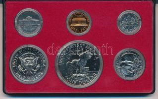 Amerikai Egyesült Államok 1973S 1c-1$ (6xklf) forgalmi sor dísztokban T:PP 
USA 1973S 1 Cent - 1 Do...