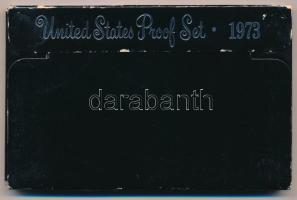 Amerikai Egyesült Államok 1973S 1c-1$ (6xklf) forgalmi sor dísztokban T:PP 
USA 1973S 1 Cent - 1 Do...