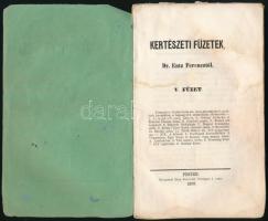 Entz Ferenc: Kertészeti füzetek. V. füzet. Pest, 1856, Herz János, 128 p. Kiadói papírkötésben, kiss...