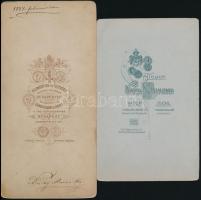 cca 1880-1910 Divatos hölgyek, 2 db keményhátú fotó, K. Neumann és Eilinger műterméből, 10,5×17 és 1...