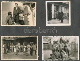 Légoltalommal kapcsolatos fotók, részben albumlapra ragasztva, 7 db, 6×6 és 8×11 cm közötti méretekb...