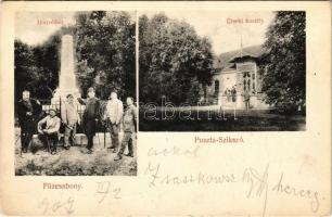 1907 Pusztaszikszó, Puszta-Szikszó (Füzesabony); Honvédsír, Érseki kastély. Özv. Molnár Ödönné kiadása