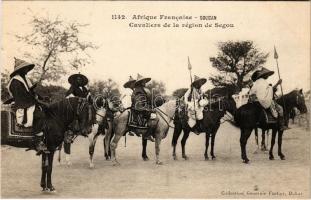 French Soudan, Cavaliers de la région de Segou / horses, riders, African folklore