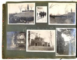 1924-1927 Amatőr családi fotóalbum, 218 db beragasztott vegyes méretű fotóval, egy beletett vágott a...