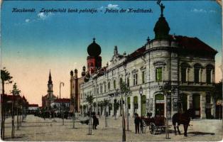 1919 Kecskemét, Leszámítoló bank palotája, zsinagóga, lovaskocsi, piac, Fonciere pesti biztosító intézet főügynöksége (EK)