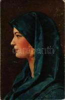Anita. Stengel litho lady art postcard s: Wilhelm Hunger (fl)