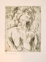 Czóbel Béla (1883-1976): Fiatal lány portréja. Rézkarc, papír, Czóbel Béla hagyatéki pecséttel, számozott: 1/50, 19,5x15,5 cm