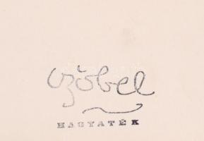 Czóbel Béla (1883-1976): Fiatal lány portréja. Rézkarc, papír, Czóbel Béla hagyatéki pecséttel, szám...