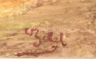 Czóbel jelzéssel: Táj. Vegyes technika, papír, paszpartuban, hátoldalán MNG kiviteli bélyegzővel, 35...