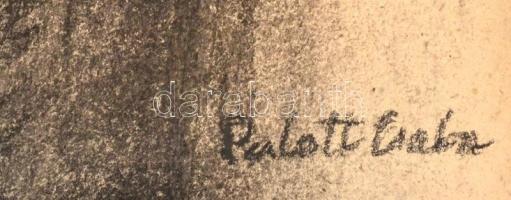 Perlrott jelzéssel: Férfi portré. Vegyes technika, papír, sérült (lap szélén kisebb szakadásokkal), ...