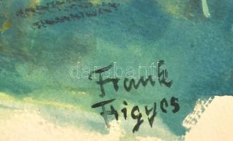 Frank jelzéssel: Táj. Vegyes technika, papír, 35×49,5 cm