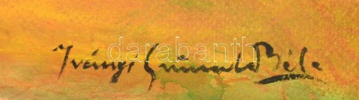 Iványi jelzéssel: Dombos táj. Vegyes technika, papír, 35×50,5 cm